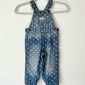 OshKosh B'gosh Blue and White Denim Overalls